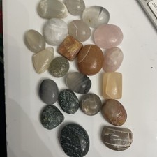 Lot Loose Semi Precious Gemstones Quartz Agate Cabochon Gray Focal Tumble Stones