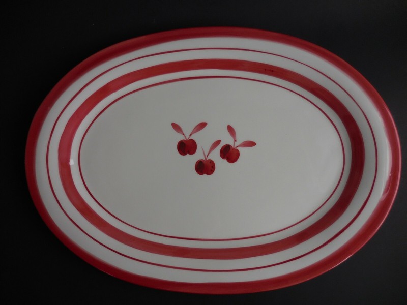DANSK BING CHERRIES PLATTER RED & WHITE NEW NO BOX MODERN SCANDINAVIAN DESIGN