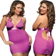 Plus Size Lingerie Chemise Queen Sz Pink Kiss and Tell Seven Til Midnight 9567X