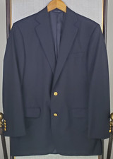 BROOKS BROTHERS x LORO PIANA Size 39 Long Mens Navy Blazer 100 Wool Madison