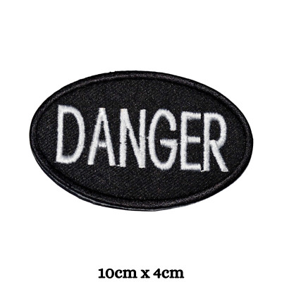 Gefahr Biker Reiter Kleidung Jacke Hemd Abzeichen Bügelbild Aufnähen bestickt Patch