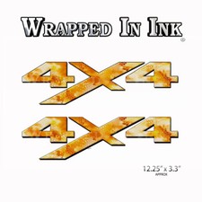 4x4 Truck Decal Vinyl Graphics Chameleon Camo Orange Copper 2 Pack Am54no4