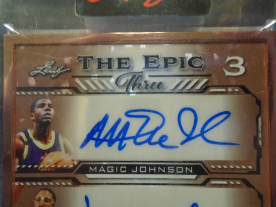 2022 Leaf Decadence Epic Three Magic Johnson James Worthy Michael Cooper 8/10 - Image 2 of 4