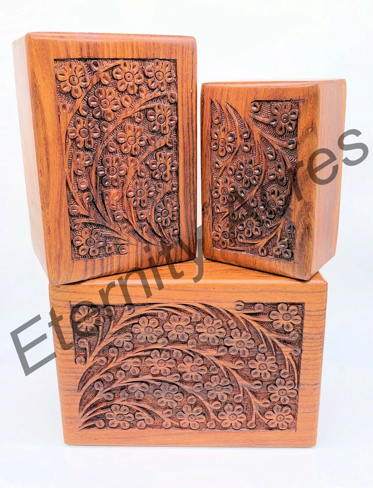 Urna conmemorativa de madera para mascotas gatos o perros con placa personalizada grabado Foto 4 de 4