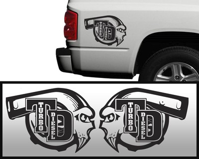FGD Turbo Skull Racing Car or Truck Side Graphics Decals 12'' x 16'' (Tbs09)