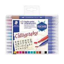 Staedtler Mars Duo Calligraphy Markers 2.0/3.5mm Nibs 12 Writing School Office