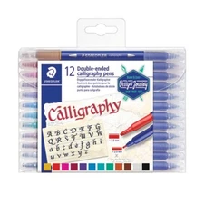 Staedtler Mars Duo Calligraphy Markers 2.0/3.5mm Nibs 12 Writing School Office