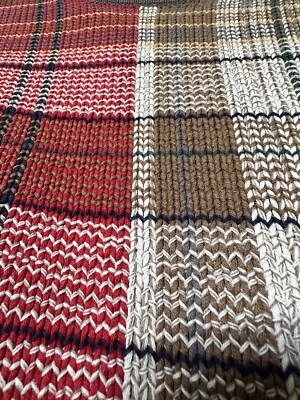 Vintage 90s Croft Barrow Plaid Pattern 100% Cotton Knit Sweater