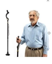 Walking Stick Adjustable Retractable Straight Posture Cane Camping Trekking Pole