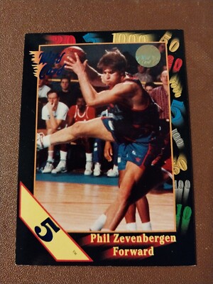 1992 PHIL ZEVENBERGEN WILD CARD 5 STRIPE NBA ROOKIE CARD RC #18