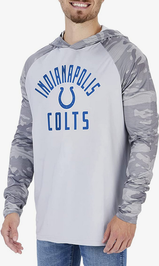 Мужская легкая толстовка Zubaz Indianapolis Colts NFL серого цвета с камуфляжными рукавами в тон