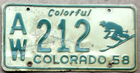 Item photo. Show Listing Details page. Listing 1958 Colorado License Plate Number Tag - Skier