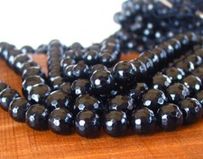15" 8mm 10mm 12mm Black Stone FACETED round Beads polished Gemstone