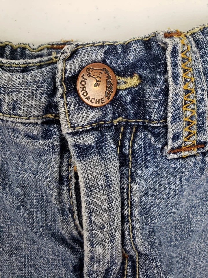 Falda vaquera Jordache bordada envejecida lavado claro niñas talla 10 Foto 4 de 4
