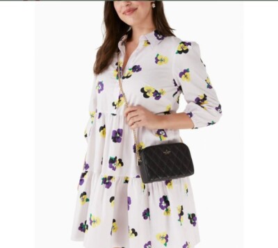 Kate Spade Carey Quilted Leather Mini Camera Bag Crossbody Black