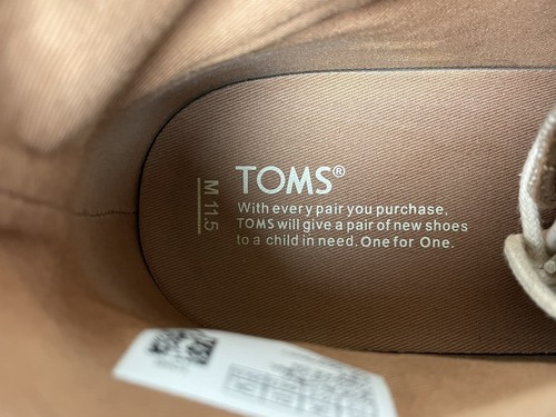 TOMS Textile Chukka Boots Shoes Mens 11.5 High Top Desert Sand Awesome Condition - Picture 10 of 14