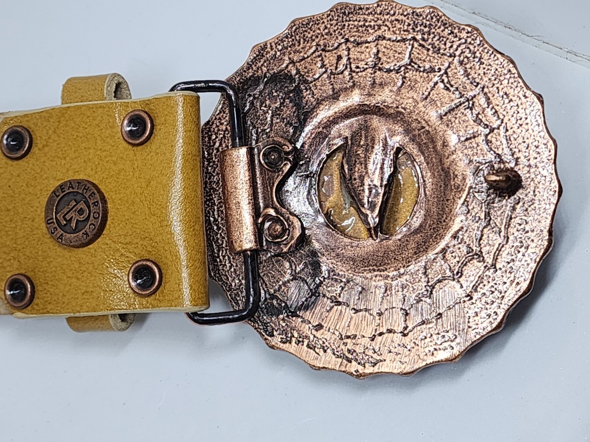 Womens Leatherock Colored Stone Buckle Leather Studded Belt 