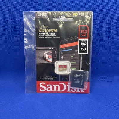 SanDisk Extreme 512GB 190MB/S Class 10 Micro SD MicroSDXC U3 Memory Card SDSQXAV