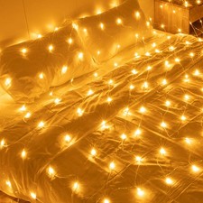 200 LED 9.8ft x 6.6ft String Lights Net Mesh Christmas Lights 8 Modes for Chr...