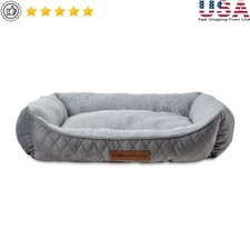 Cozy Quilted Cuddler Pet Bed Dogs Cats Comfort Support Recycled Material New