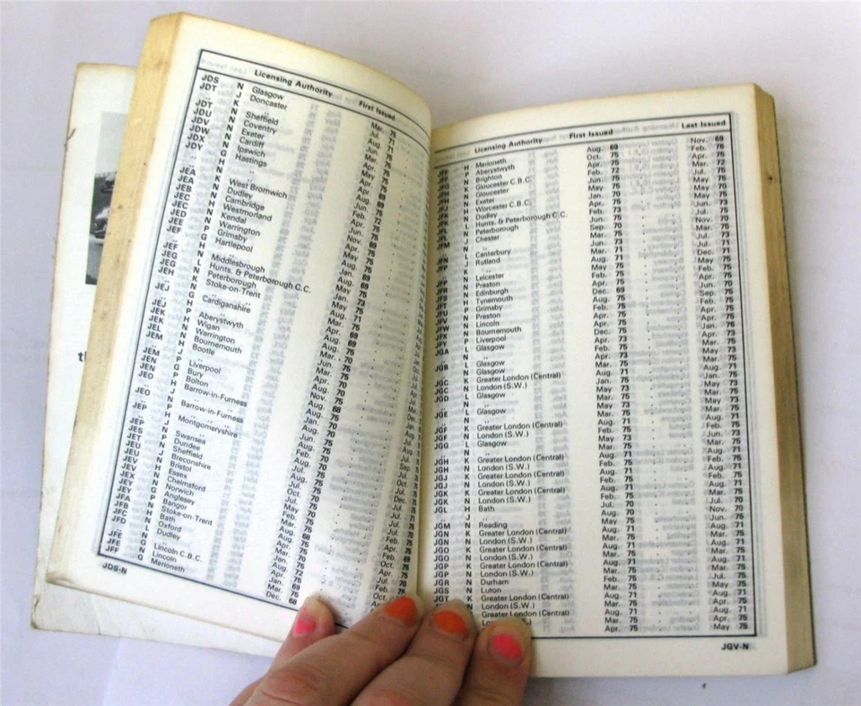 GLASS'S Index Suffix Marks Registration Numbers 1969-78 Car Reg Marks - Image 3 of 4