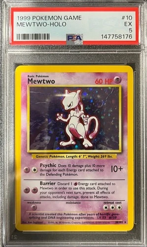 Pokemon Mewtwo Base Set Holo PSA 5