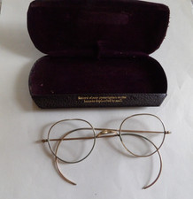 Antique Artcraft 12KT GF Gold Art Deco Men's Eyeglasses 1930s Wire Rim Glasses