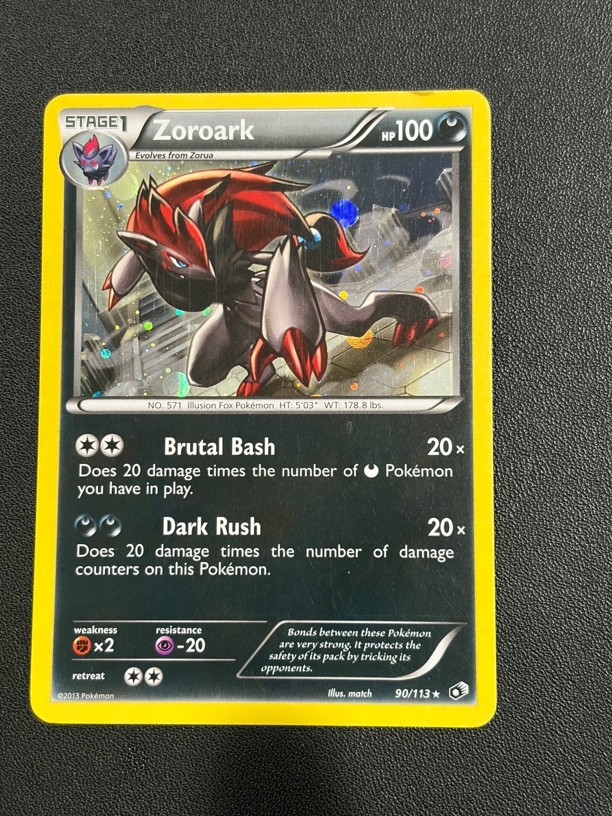 Zoroark Legendary Treasures 90/113 Pokemon TCG