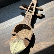 Antique Nepali Sarangi Hand Carved No Bow. Home Decor String Instrument