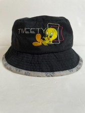 Looney Tunes Embroidered Tweety Bird Character Black Bucket Hat - Girls One Size