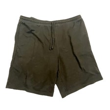 Eddie Bauer Men's XL Lounge Shorts Black Drawstring Zip Pockets Elastic Waist