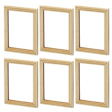 6pcs Wooden Tiny House Furniture Miniature Photo Frame Props