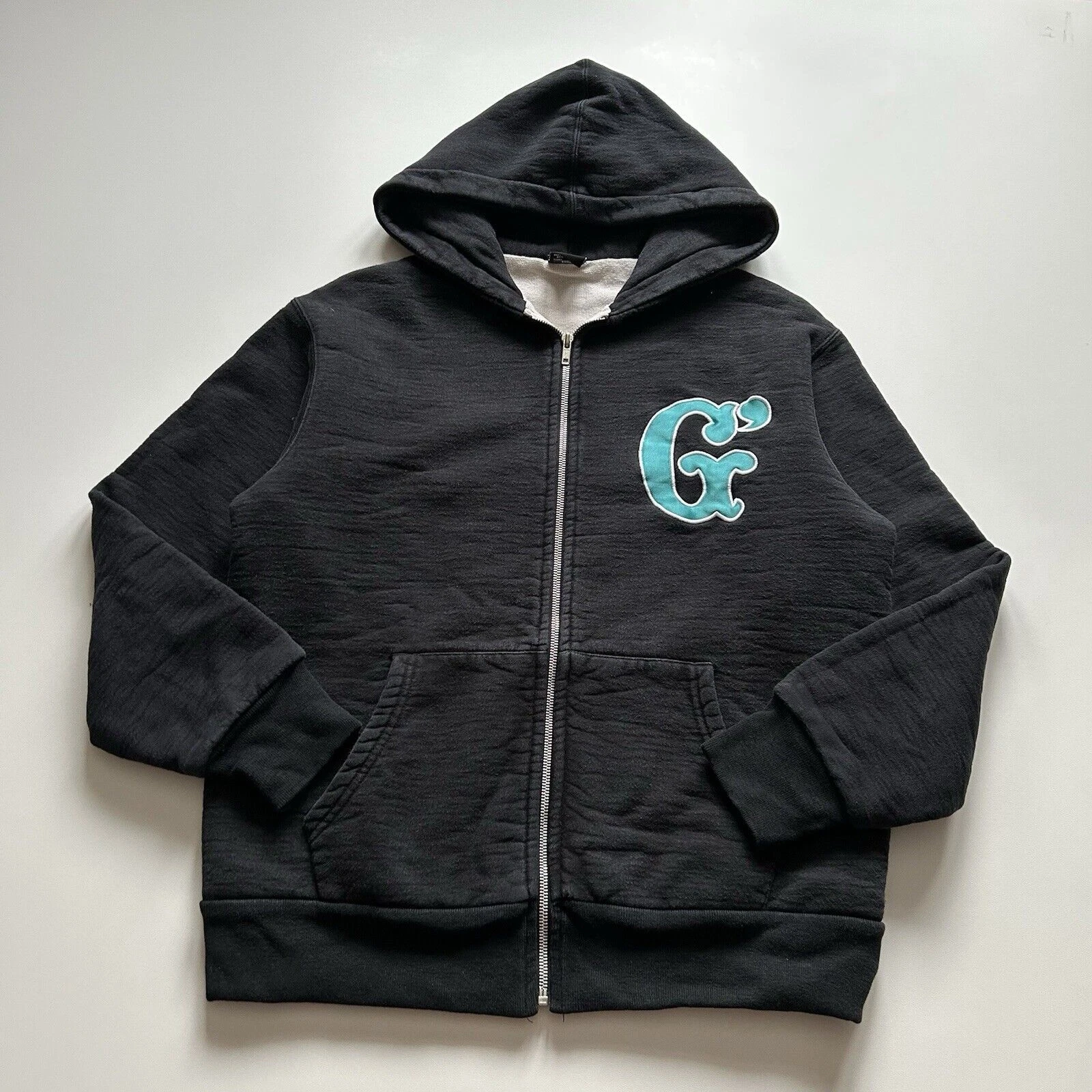 Vintage Good Foot Thermal Hoodie Full Zip Size Small Y2K Faded Black Double Face
Opens in a new wind