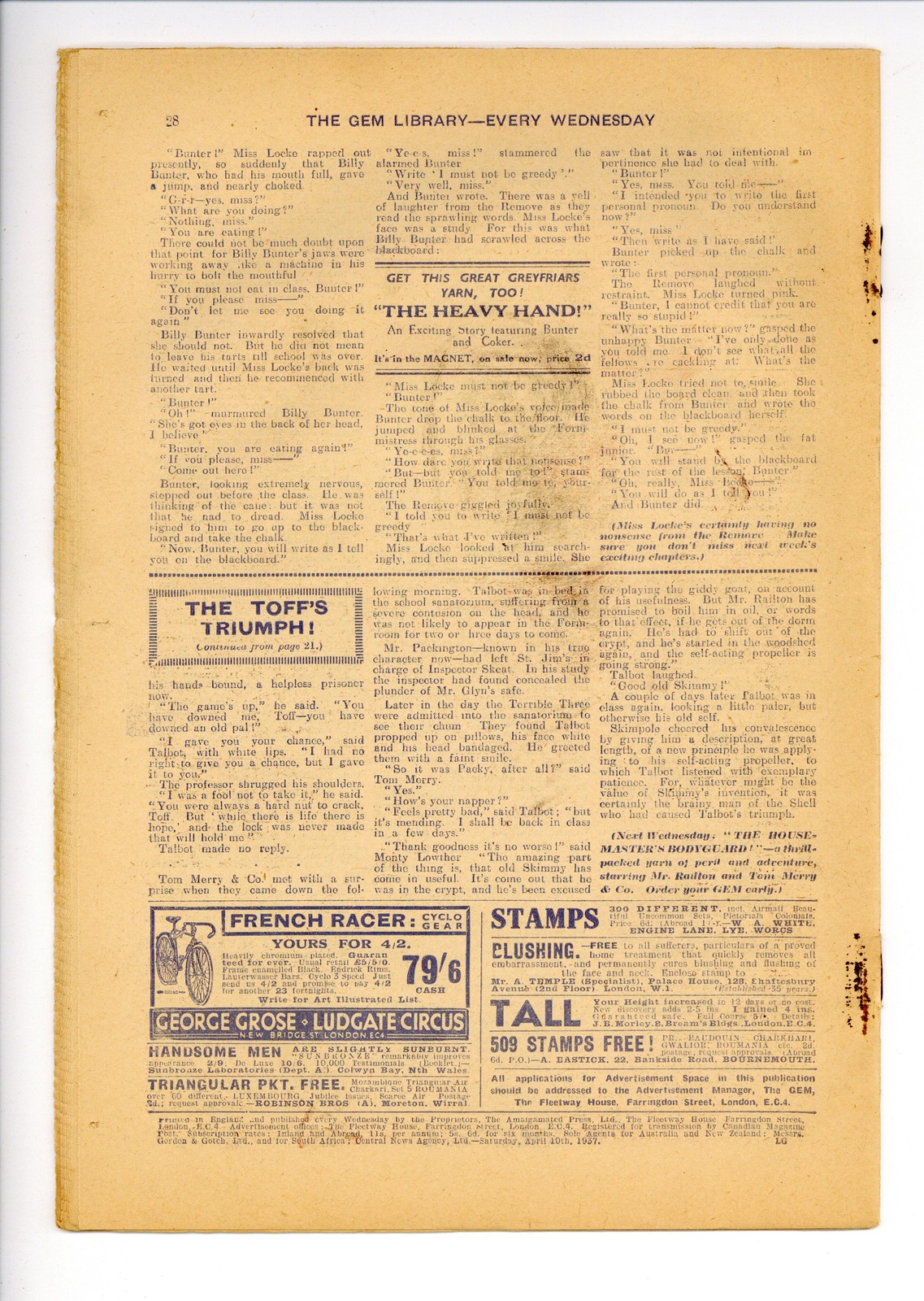 Gem UK Magazine #1521 FN- 5.5 1937
