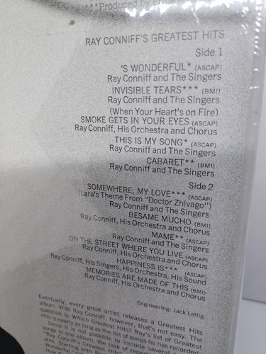Ray Conniff Greatest Hits VG+ Vinyl LP  - Picture 5 of 7