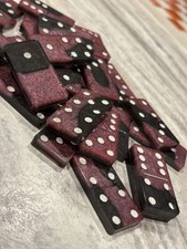 Black  Purple Handmade Resin Domino Set