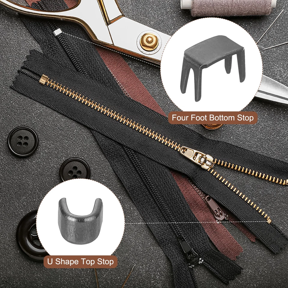 Kit de retenedores deslizantes con cremallera #5 20 piezas topes inferiores y 40 piezas topes superiores negros Foto 4 de 4