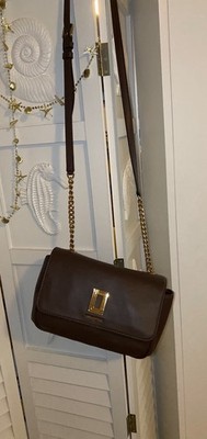 karl lagerfeld Soft Leather Dark Chocolate women crossbody shoulder Bag $298 NWT