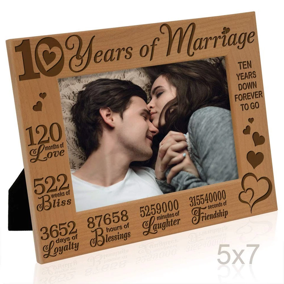 - Our 10th Wedding Anniversary Picture Frame, 10th Anniversary, 10 Years Anni... - Image 4 of 4