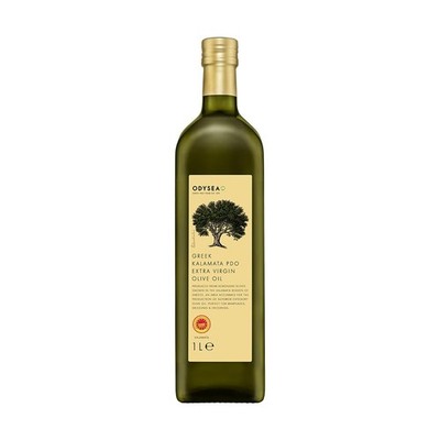 Odysea PDO Kalamata Extra Virgin Olive Oil, Glass Bottle (1 Litre)