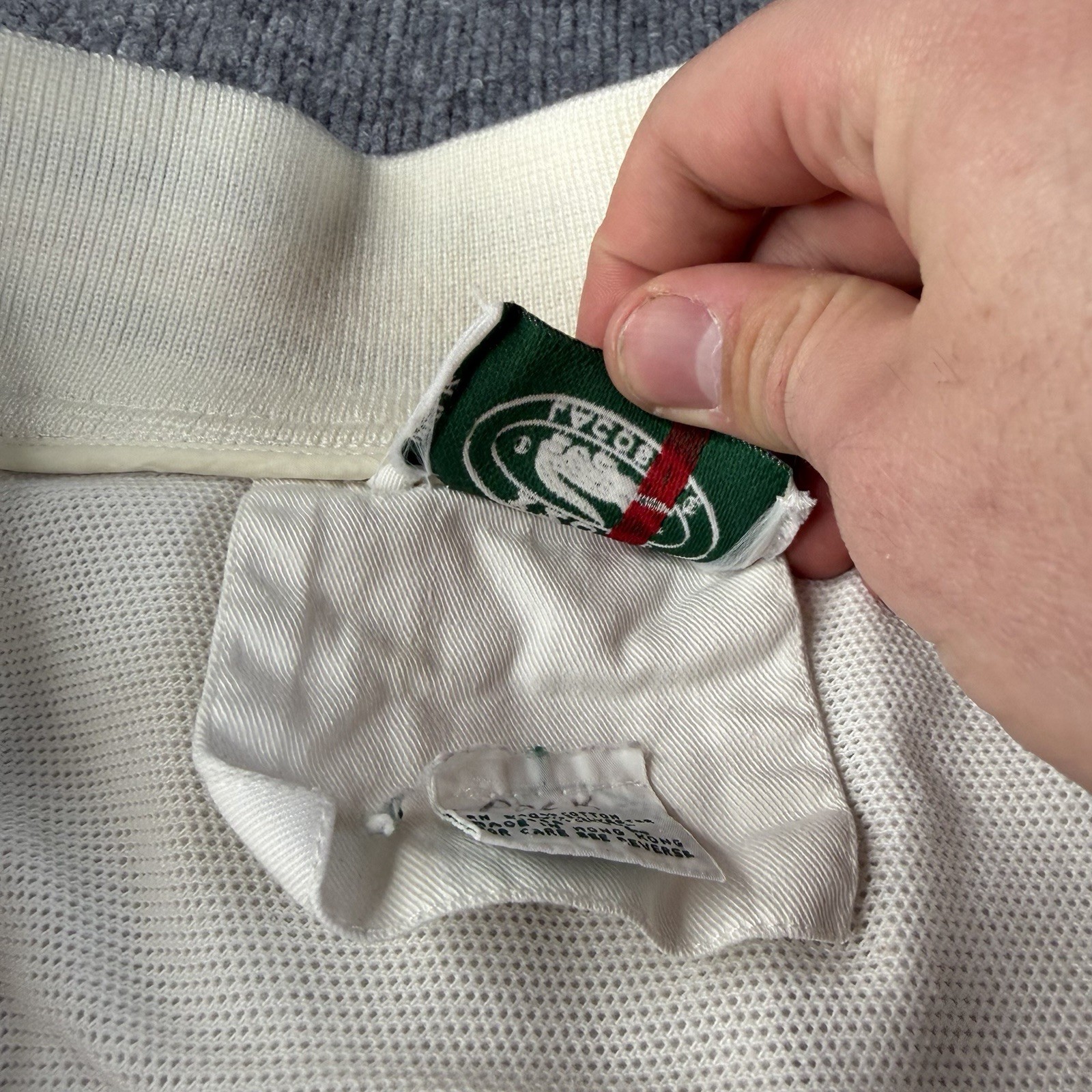 Vtg Izod Lacoste Herrington Jacket Men Large Tennis White Full Zip Bomber 90s thumbnail 9