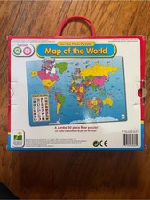 Jumbo Floor Puzzle - Map of the World Blue/Yellow/Pink 