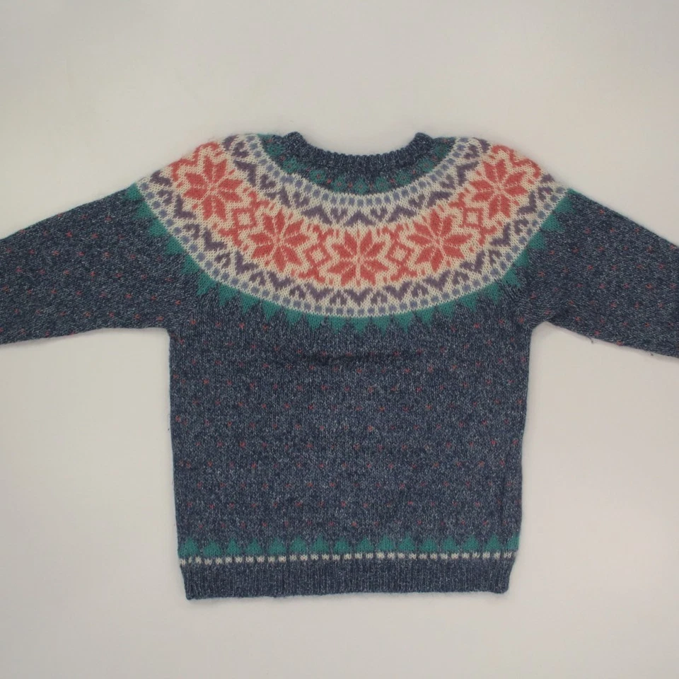 Suéteres nórdicos Northern Isles mezcla de mohair Fair Isle para mujer azul medio años 90 de colección Foto 2 de 4