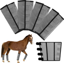 Mesh Horse Fly Boots Set of 4 Adjustable and Universal Loose Fitting Non-Slip