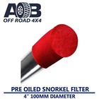 RED PLAIN Pre Oiled Snorkel Sock Pre Filter Cleaner 4" 100mm Ram Head cover a...
