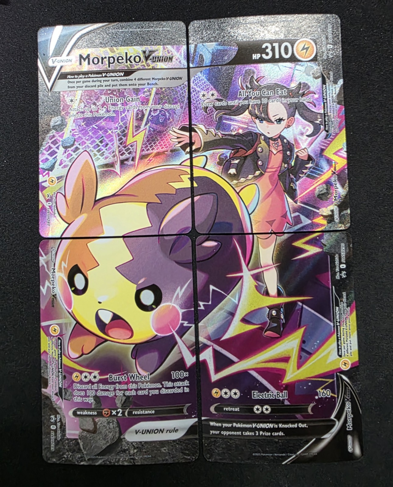 Morpeko V-Union 4 Card Set Promo Crown Zenith SWSH287 SWSH288 SWSH289 SWSH290
