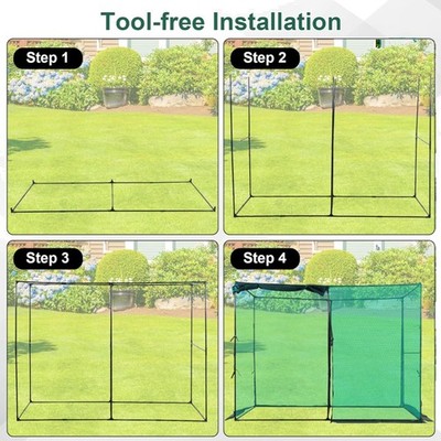 Large Garden Crop Cage Tent 4 x 8 x 6 Ft with Zippered Doors for Easy Access