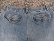 Lands' End Straight Jeans Womens 10 Blue Light Wash Mid Rise Stretch 30x30