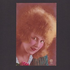 Vintage color postcard, Young girl, Used in 1926