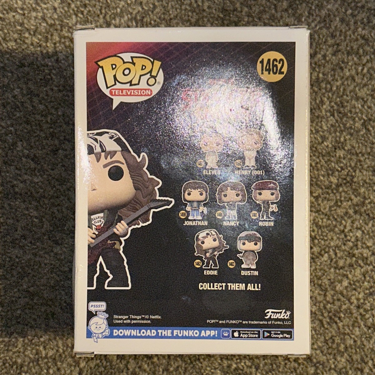 2023 Funko Pop! Stranger Things - Eddie #1462 Vinyl Figure Near